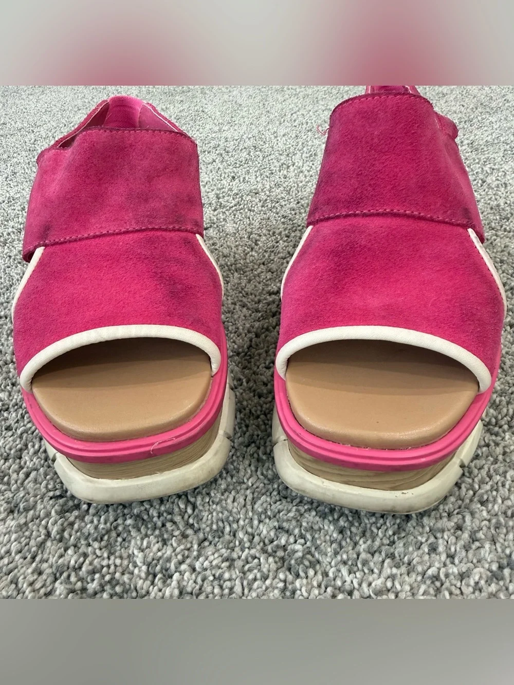 Sorel Pink Suede Wedge Platform Slide Sling backs Open Toe Women’s US 6.5 - Picture 2 of 12